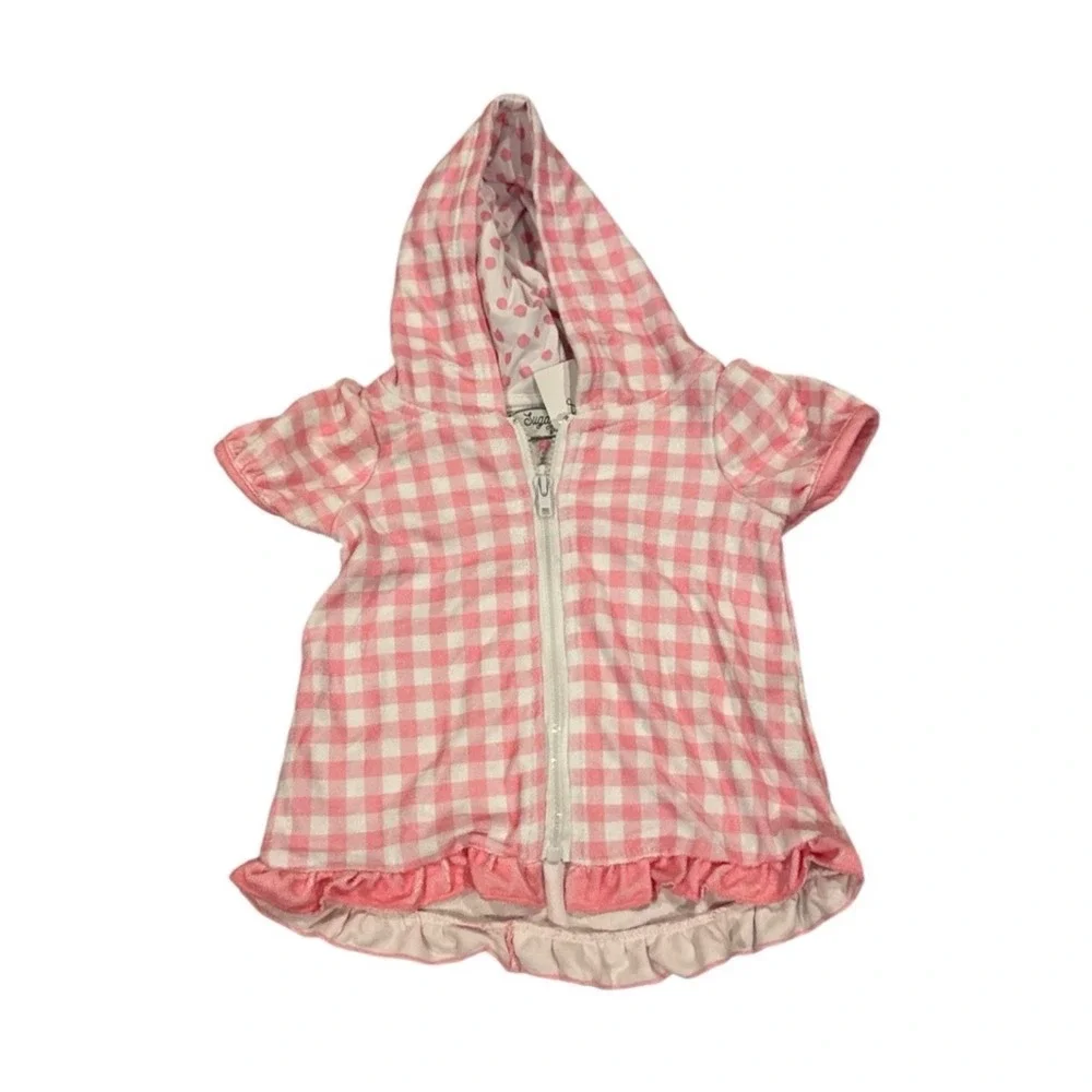Pink & white‎ Gingham print Cover up